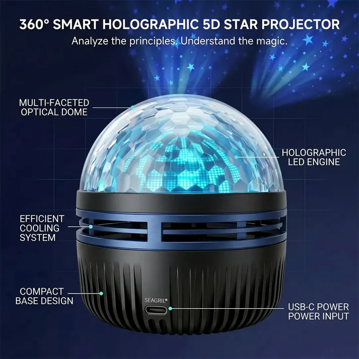 Official Store | 💕🎁 360° Smart Holographic Starry Sky Projector (HD Smart Dynamic 5D)