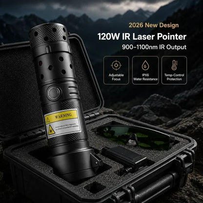 🔥2026 New Design 120W 900-1100NM Powerful IR Laser Pointer