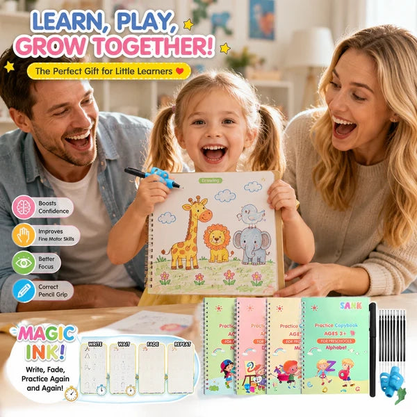 💥LAST DAY SALE 50%OFF📚MagicBook | Kids Practice Copybook Set (4Pcs/Set)