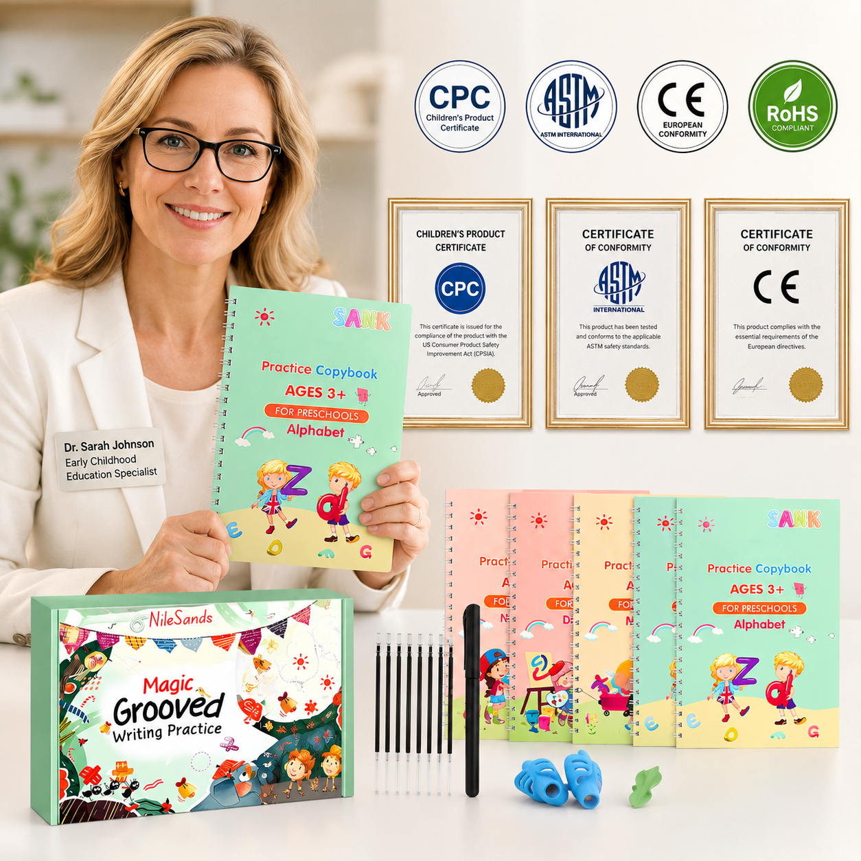 💥LAST DAY SALE 50%OFF📚MagicBook | Kids Practice Copybook Set (4Pcs/Set)