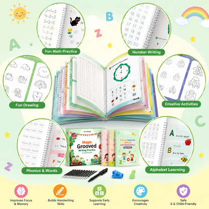 💥LAST DAY SALE 50%OFF📚MagicBook | Kids Practice Copybook Set (4Pcs/Set)