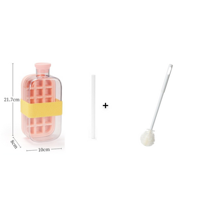 ❄️2-in-1 Ice Cube Maker Water Bottle Built-In Ice Tray, Food-Grade Silicone, Bpa-Free. Make Ice & Store Water In One Bottle – Ideal For Gym, Office & Travel! 🏋️‍♂️💼✈️